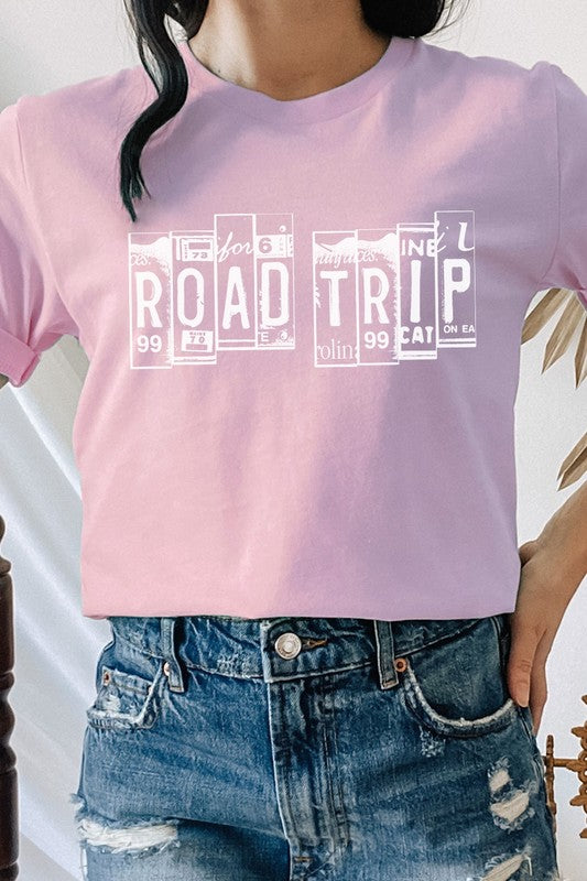 Road Trip License Plate Vacation Graphic Tee