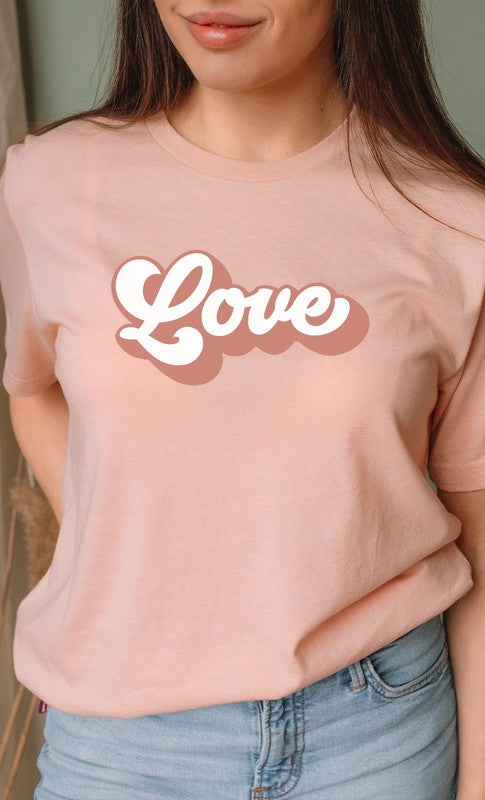 Retro Love Valentines Day Graphic Tee T-Shirt