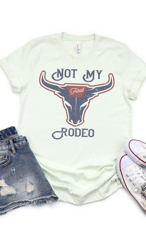 Vintage Not My First Rodeo Western Graphic Tee T-Shirt