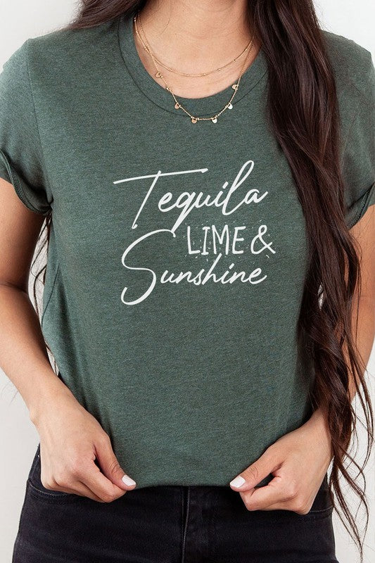 Tequila Lime and Sunshine Party Time Graphic Tee T-Shirt