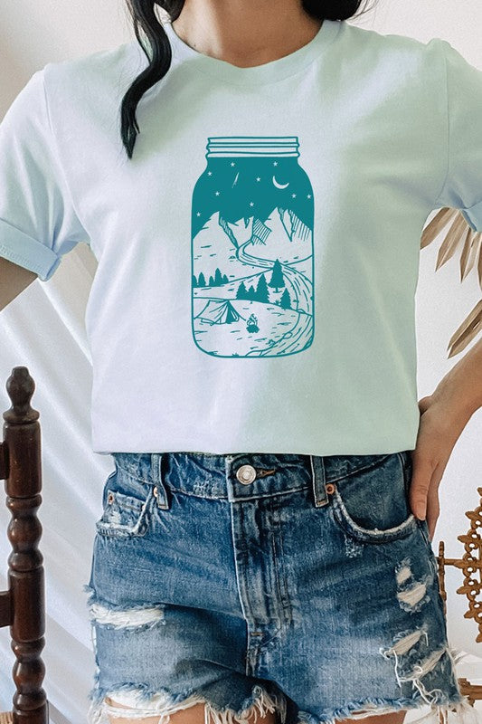 Summer Night Adventure in Mason Jar Graphic Tee T-Shirt