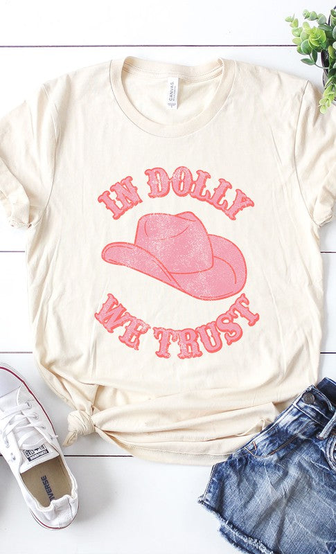 Retro In Dolly We Trust Hat Graphic Tee T-Shirt PLUS