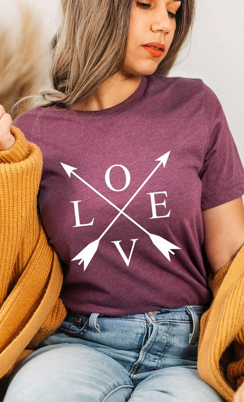 Love Arrows Valentines Day PLUS SIZE Graphic Tee T-Shirt