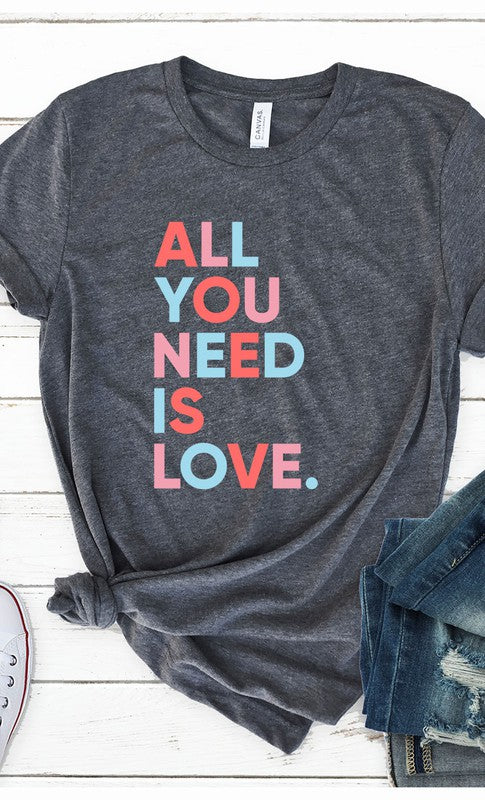 All You Need is Love Graphic Tee T-Shirt PLUS