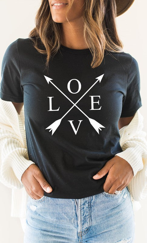 Love Arrows Valentines Day Graphic Tee T-Shirt