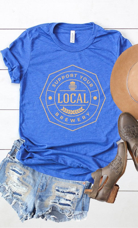 Support Your Local Brewery Graphic Tee T-Shirt PLUS