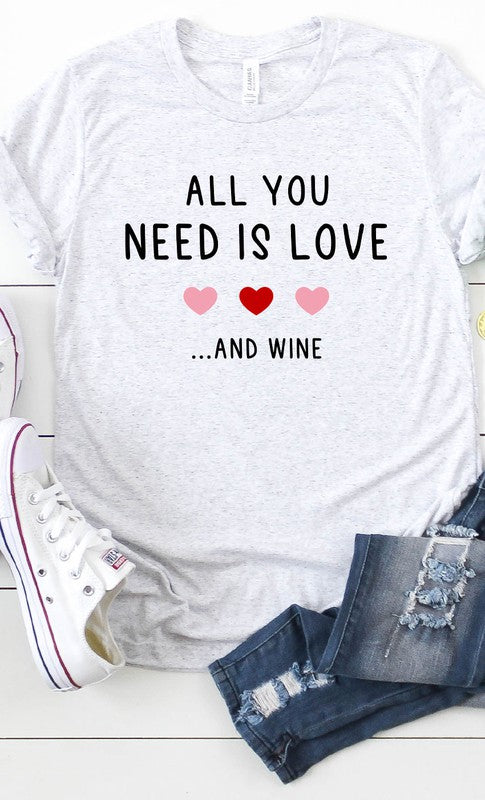 All You Need is Wine Graphic Tee T-Shirt PLUS