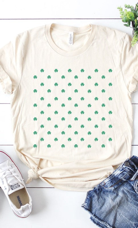 Clover Pattern Graphic Tee T-Shirt