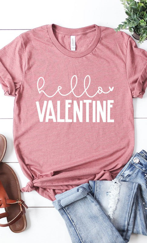 Hello Valentine Graphic Tee T-Shirt