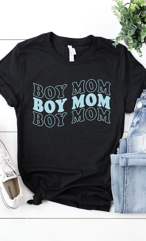 Retro Boy Mom Graphic Tee T-Shirt