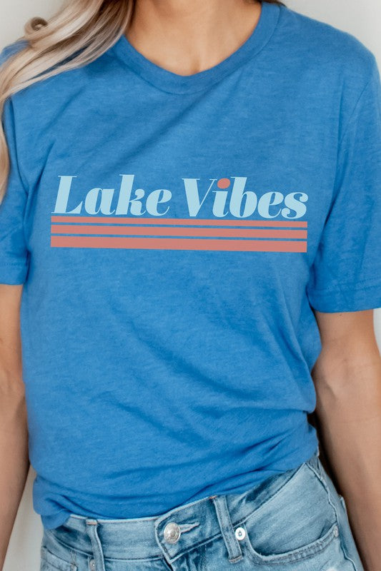 Lake Vibes Summer Fun Water Vacation Graphic Tee T-Shirt