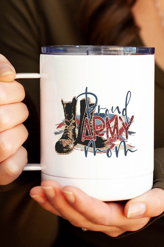 Patriotic Proud Army Mom Travel Mug