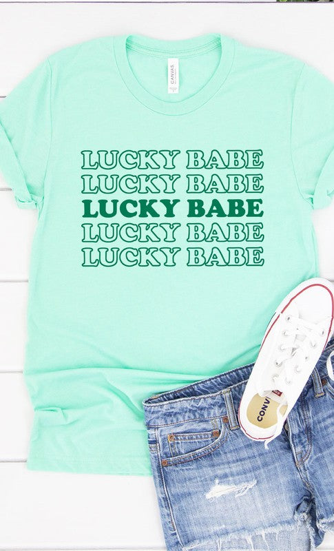 Retro Lucky Babe Graphic Tee T-Shirt PLUS