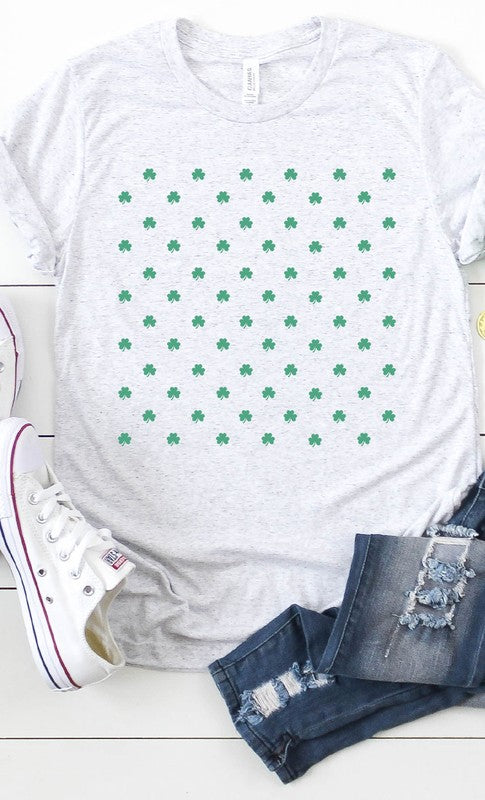 Clover Pattern Graphic Tee T-Shirt PLUS