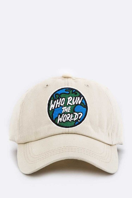 Who Run The World Patch Cotton Cap