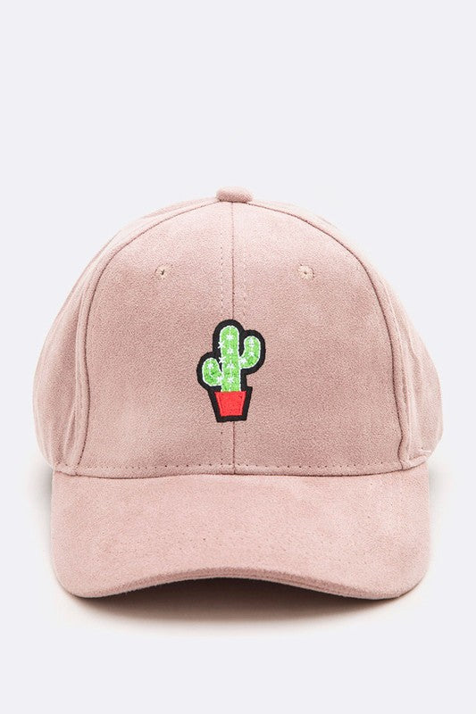 Petite Cactus Patch Suede Cap