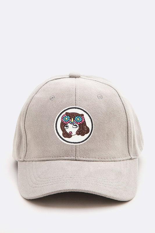 Flower Girl Iconic Patch Suede Cap