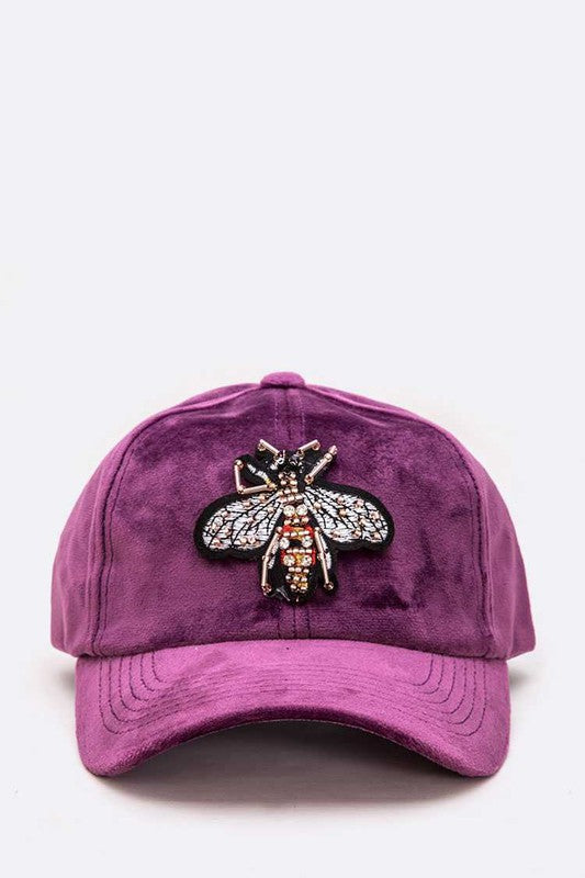 Queen Bee Patch Velour Cap