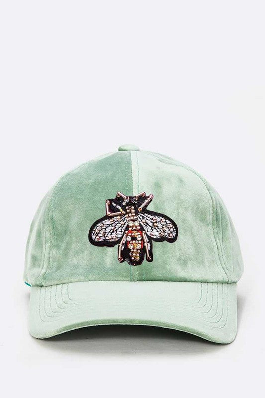 Queen Bee Patch Velour Cap