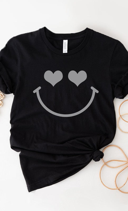 Heart Eyes Smiley Valentines PLUS SIZE Graphic Tee