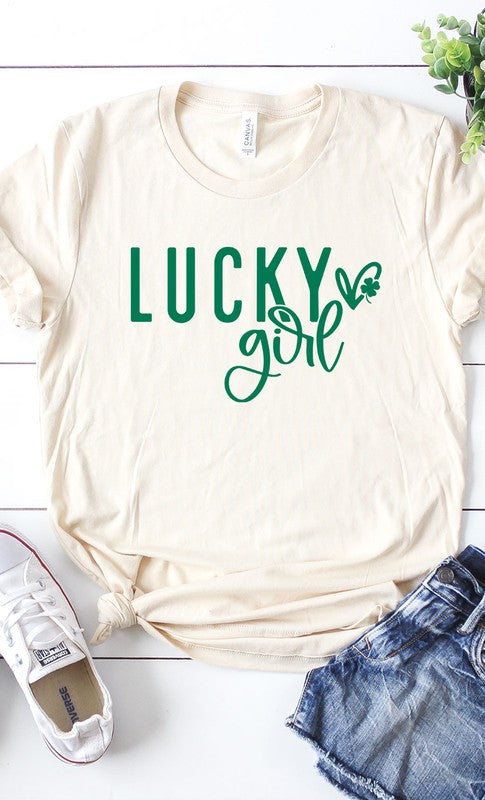 Lucky Girl Graphic Tee T-Shirt PLUS