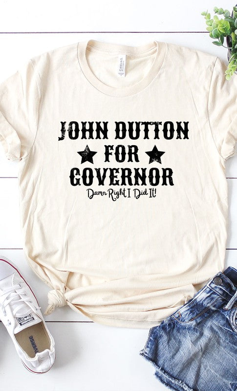 John Dutton For Governer Graphic Tee T-Shirt