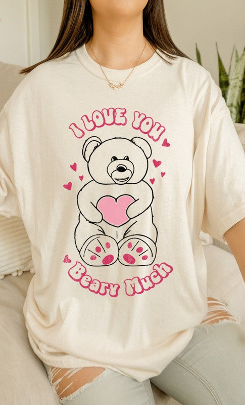 I Love You Beary Much Oversized Graphic Tee