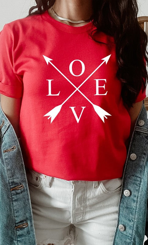 Love Arrows Valentines Day Graphic Tee T-Shirt