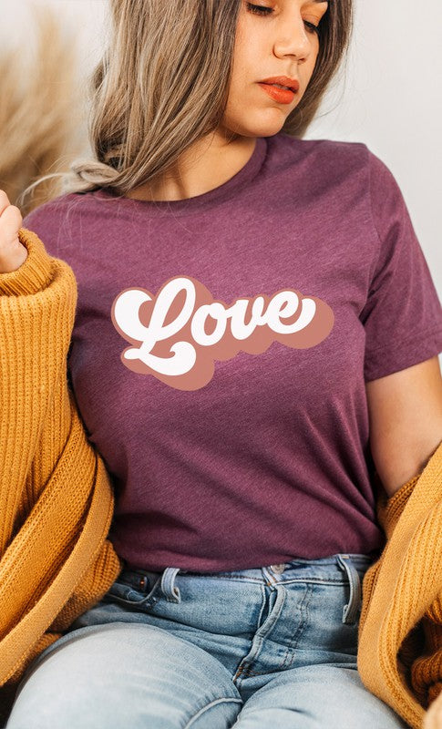 Retro Love Valentines Day Graphic Tee T-Shirt