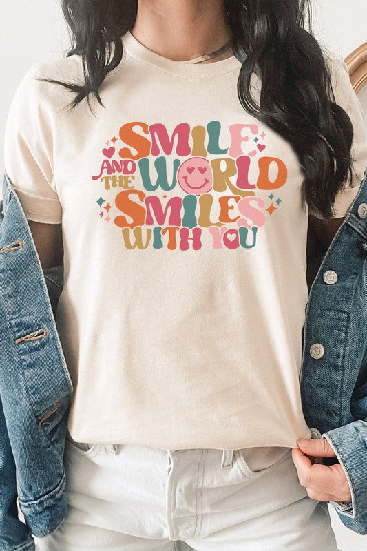 Smile And The World Smiles With You Graphic Tee T-Shirt