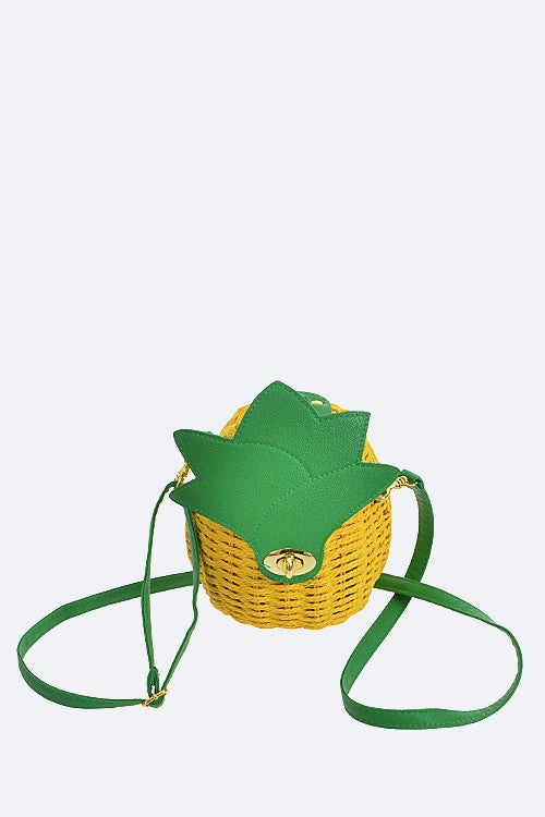 Iconic Pineapple Basket Weaved Swing Bag