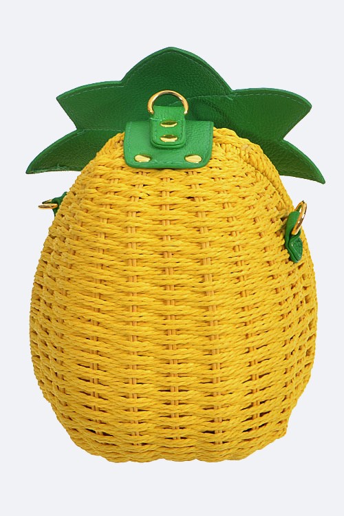 Iconic Pineapple Basket Weaved Swing Bag