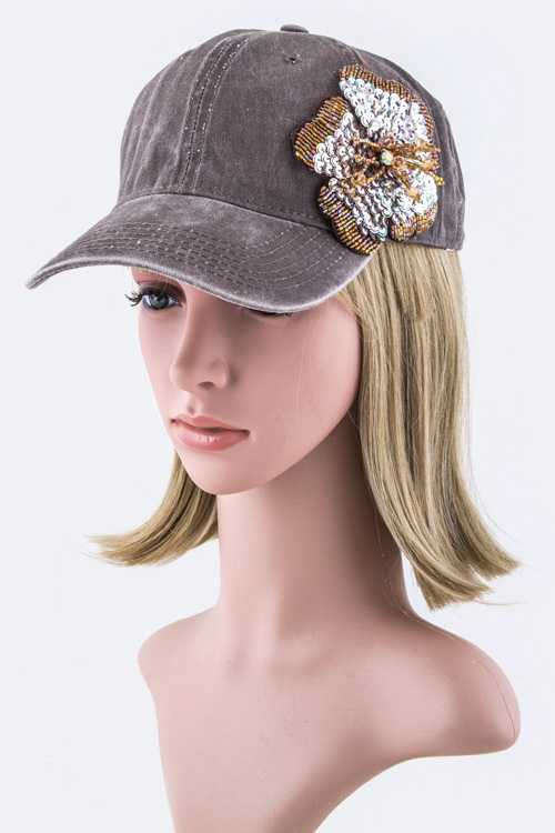 Sequins Flower Fashion Cap