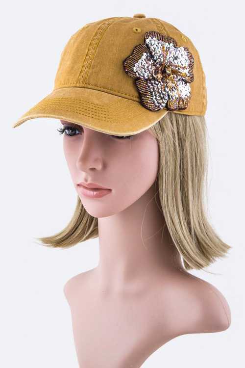 Sequins Flower Fashion Cap