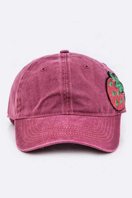 Sequins Strawberry Fashion Cap