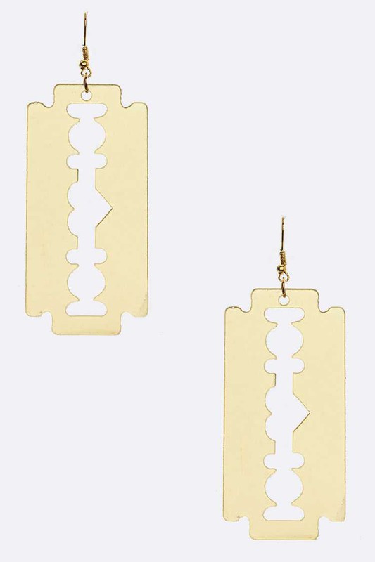 Oversize Razor Blade Plexiglass Drop Earrings