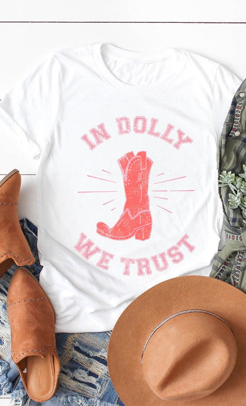 Retro In Dolly We Trust Boot Graphic Tee T-Shirt PLUS