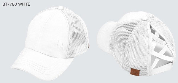 C.C Multi Level Crisscross Pony Cap