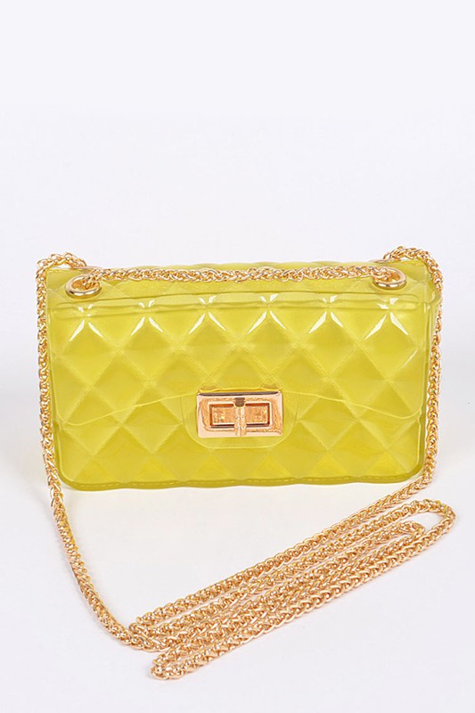 Twist Lock Color Jelly Shoulder Bag