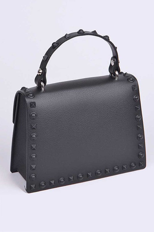 Tonal Studded Top Handle Swing Bag