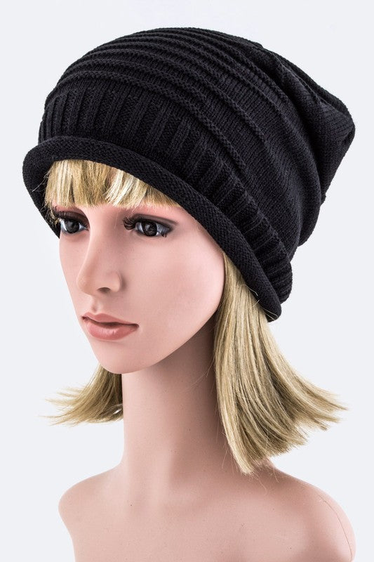 Raised Knit Slouchy Light Weight Beanie