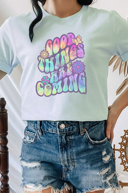 Good Things Are Coming Peacesign Flora Graphic Tee