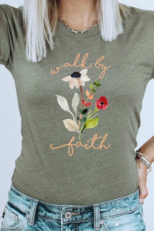 Walk By Faith Flowers Spring Time Tee T-Shirt