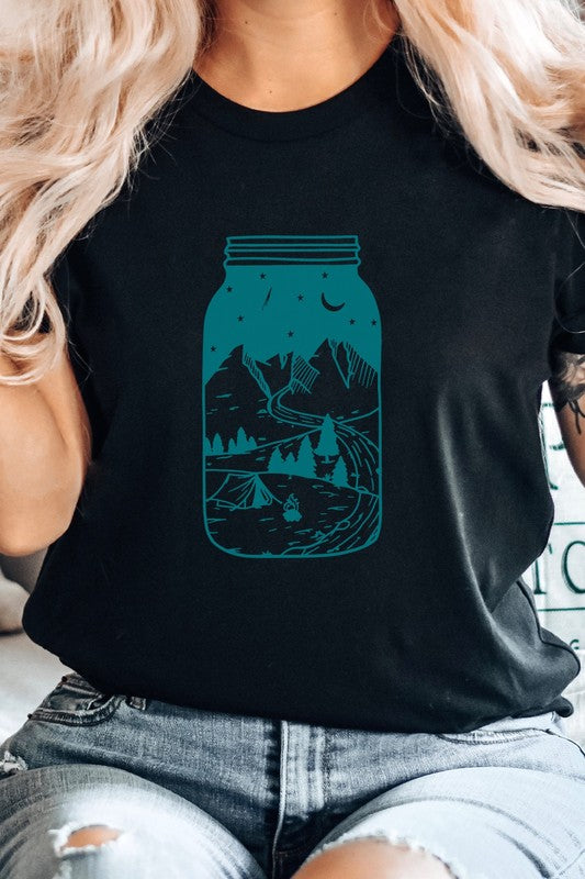 Summer Night Adventure in Mason Jar Graphic Tee T-Shirt