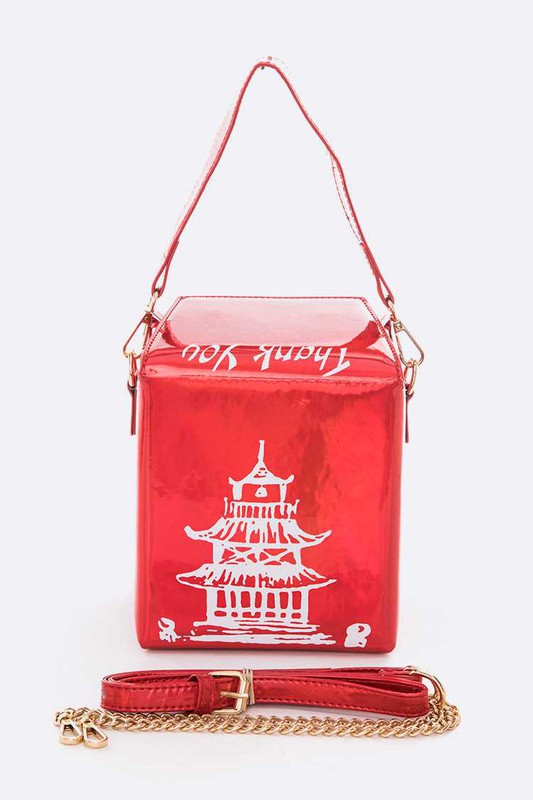 Holographic Iconic Chinese Take Out Box Clutch