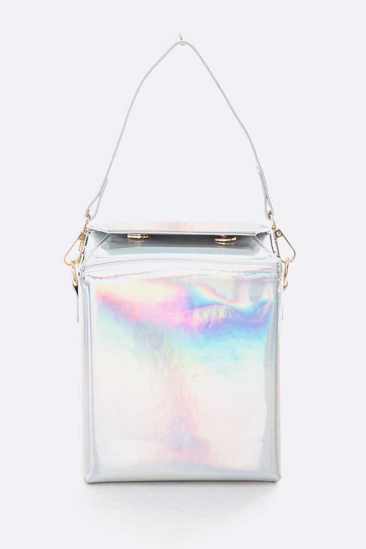 Holographic Iconic Chinese Take Out Box Clutch