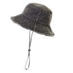 CC Frayed Washed Denim Bucket Hat