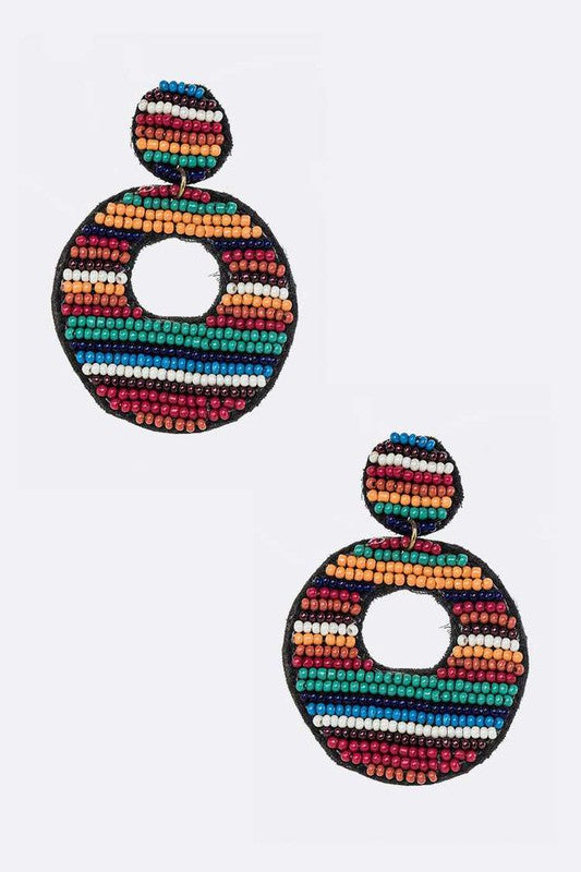 Beaded Mix Color Iconic Earrings