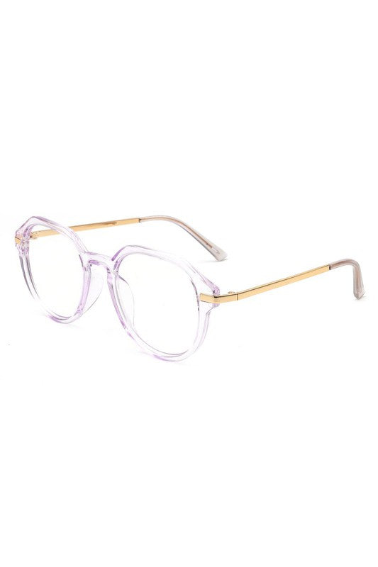 Round Geometric Fashion Blue Light Blocker Glasses