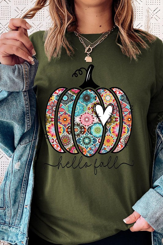 Pumpkin Heart Graphic Tee T-Shirt